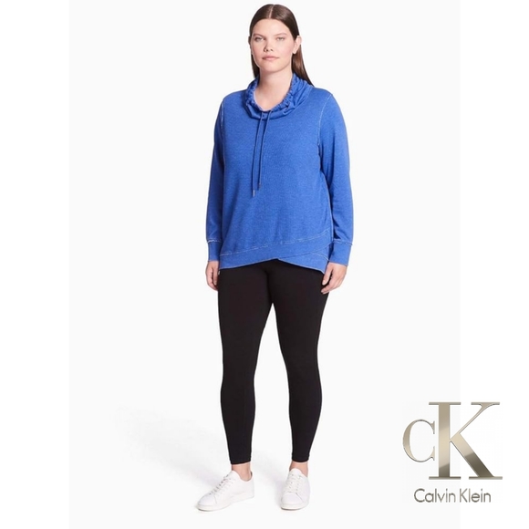 Calvin Klein PERFORMANCE Cowl Neck Crossover Hem Pullover Sweatshirt Siz… - Picture 1 of 16